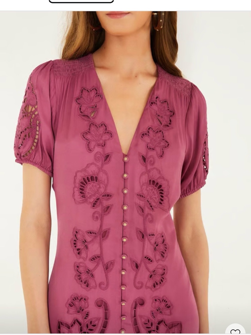 FARM Rio Magenta Embroidered Button-Front Maxi Dress - Picture 7 of 7